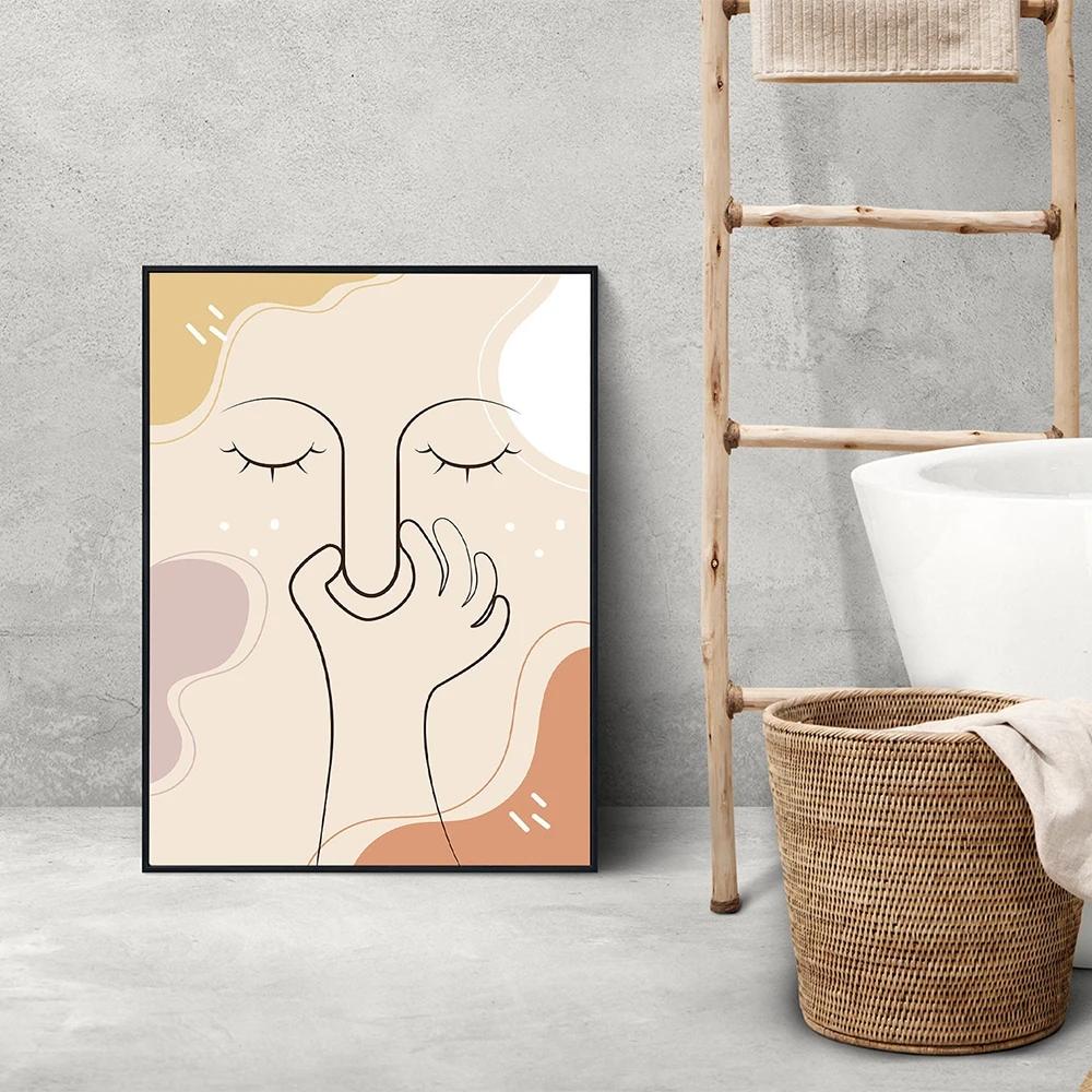 Неприятный запах, милые линии, настенные художественные фотографии, холст, живопись, забавные цветные постеры для ванной комнаты, принты, туалет, юмор, домашний декор для ванной комнаты