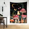 Mushroom Moon Tapestry Wall Hanging Plants Flowers Starry Sky Kawayi Bohemian Dormitory Artist Home Decor