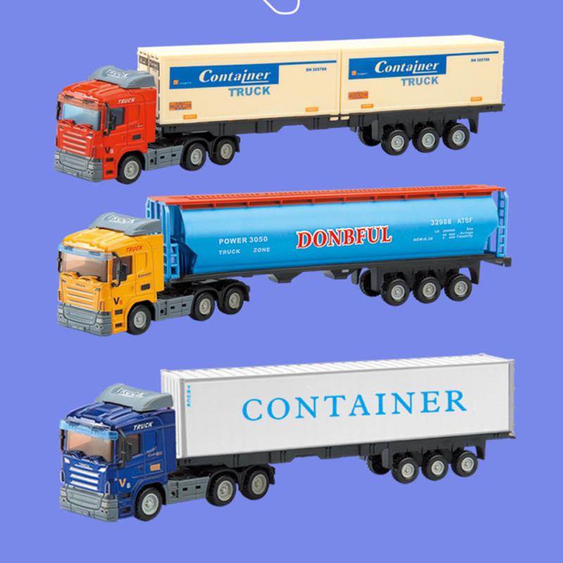 Инерционные игрушки для грузовиков-контейнеровозов 1:Модель автомобиля-контейнера из 64 сплавов, игрушка-игрушка с откатным механизмом для подарка