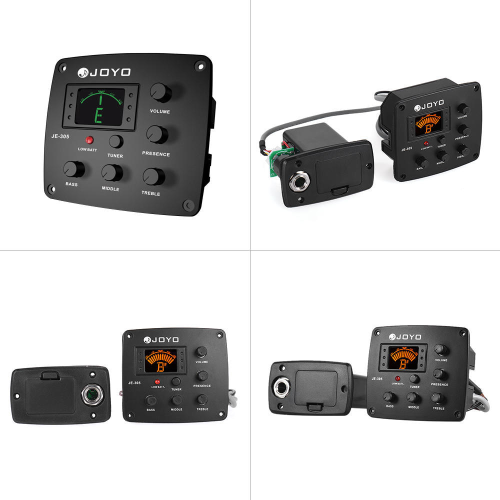 JOYO JE-305 Acoustic Guitar Piezo Pickup Preamp 4-Band EQ Equalizer Tuner System with LCD Display