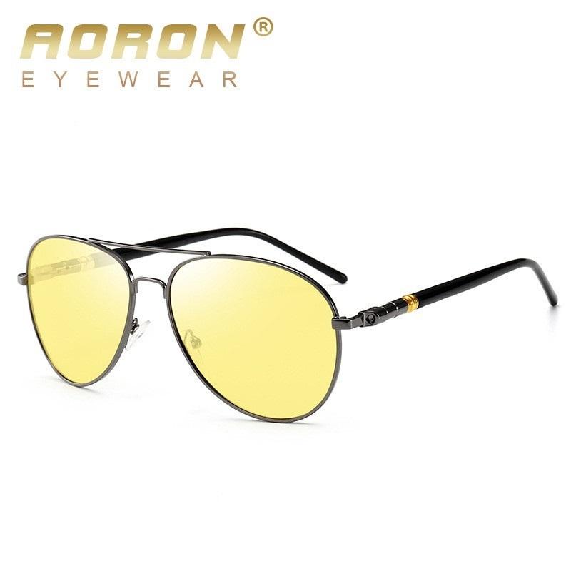 aoron Men Fashion Polarized Sunglasses Anti Glare Night Driving Glasses