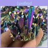 Quartz Crystal Natural Rainbow Titanium Cluster Mineral Specimen Decor Healing