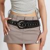 Vintage Women's Waist Belt PU Leather Dress Jeans Waistband Rivet Leather Belt Waist Decoration