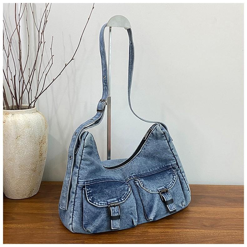 Сумка-тоут большой вместимости простая для отдыха и путешествий большая сумка женская 2025 лето новая высококачественная джинсовая сумка-мессенджер