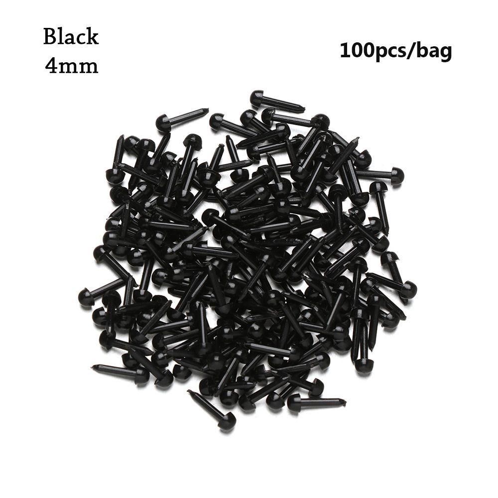 100Pcs Plastic Black Plastic Safety Thread Eyes Safety Plastic Safety Curved Eyes Handwork