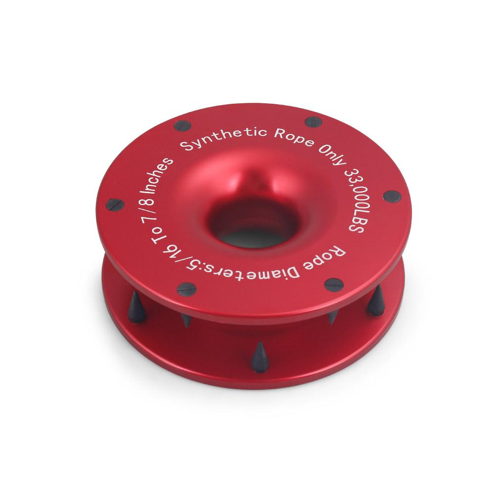 Upgrade High Load Capacity Recovery Ring Set Rope Retention Pulley+Hook Winch Rope With Protective Sleeve for Truck Vehicle