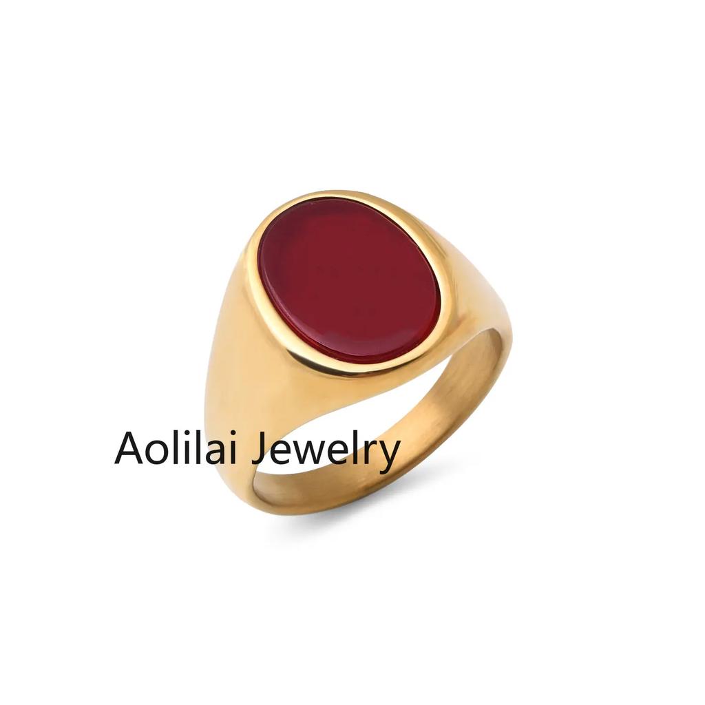 R3326 Мужские/Женские Высококачественные Кольца из Нержавеющей Стали 316L с Ониксом