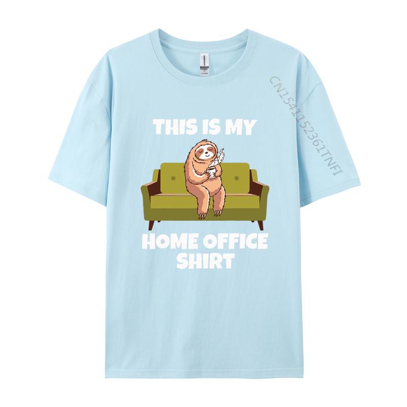 This Is My Homeoffice Sloth Pajamas Home T Shirt Unisexs Cotton Oversized Print T Shirts Streetwear Tshirt Tee Tops