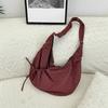 Lightweight Pleated Shoulder Bag Korean Style Canvas Dumpling Bag  Ladies/Girls