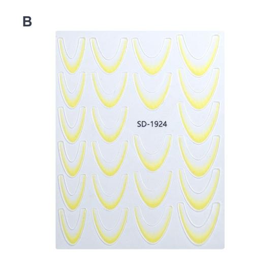 1/12Pcs French Nail Stickers 12 Colors Ultra-Thin Gradient Line Nail Art Stickers Self-Adhesive Plain Nail Stickers for Elegant French Nails