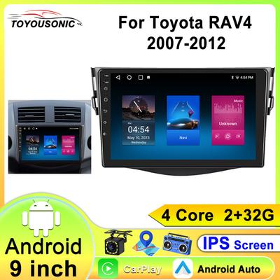 9" Android 12 автомобильное радио для Toyota RAV4 Rav 4 2007-2012 мультимедийный проигрыватель 2Din Carplay DSP навигация GPS WIFI стерео DVD