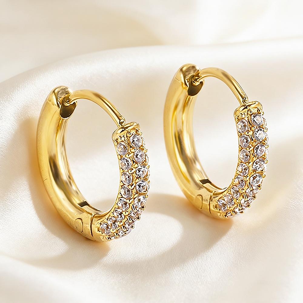 Golden Tungsten Electroplated Circular Exaggerated Plain Hoop Earrings Beach Vacation Women Lightweight Luxury Niche High-End