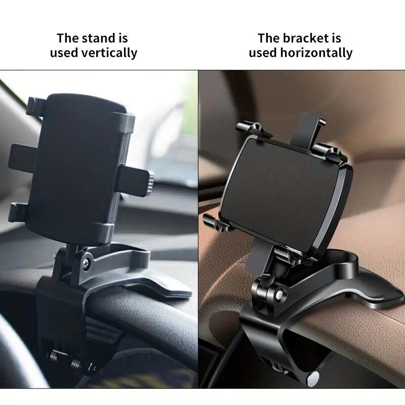 360 Degree Rotation Car Phone Holder Clip Car Smartphone Support Adjustable Phone Bracket Stand For IPhone Xiaomi Huawei Samsung
