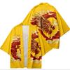 Men's Japan Anime Dragon Pattern Kimono Cardigan Men's Japanese Traditional Clothing Plus Size Printed Beach Coat