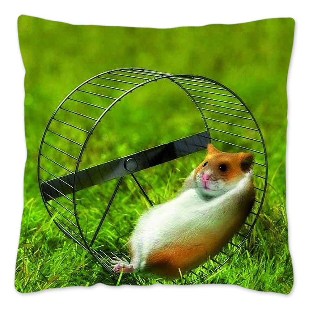 Забавный чехол для подушки с изображением хомяка, домашний декор, чехол для подушки из полиэстера для дивана, автомобиля, милая наволочка, Cojines Decorativos Para Sofá