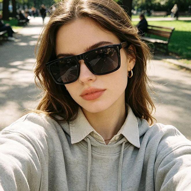 Polarized Sunglasses for Men Women Casual Square Wooden Temple UV400 Classic Daily Wear Driving Travel Shopping 7