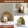 Metal Dancing Peacock Figurine for Good Luck and Love | Candle Holder for Home Dcor Tabletop Living | Showpiece