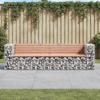 VidaXL Design Gabion Garden Bench 244x71x65.5 Cm Solid Douglas Wood 3196240
