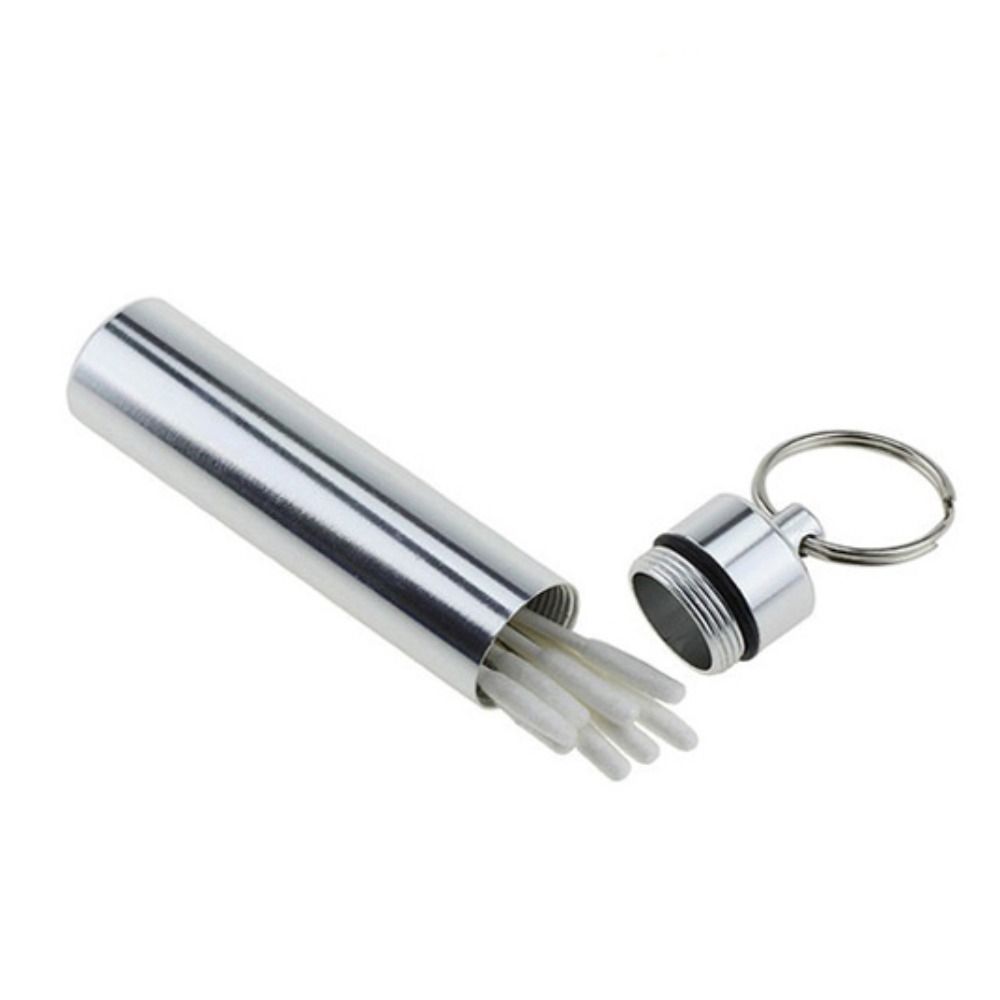 Waterproof Toothpick Container Aluminum Cotton Swab Organizer Bottle Pill Bottle Travel