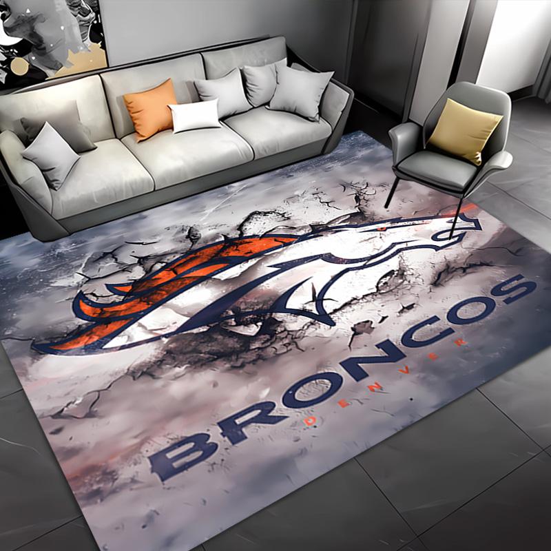 1pc Denver Broncos LOGO Entrance Mat, Non-Slip Mat Area Rug,Room Decor, Outdoor Decor, Kitchen Rug,Doormat - Machine Washable, Easy to Clean