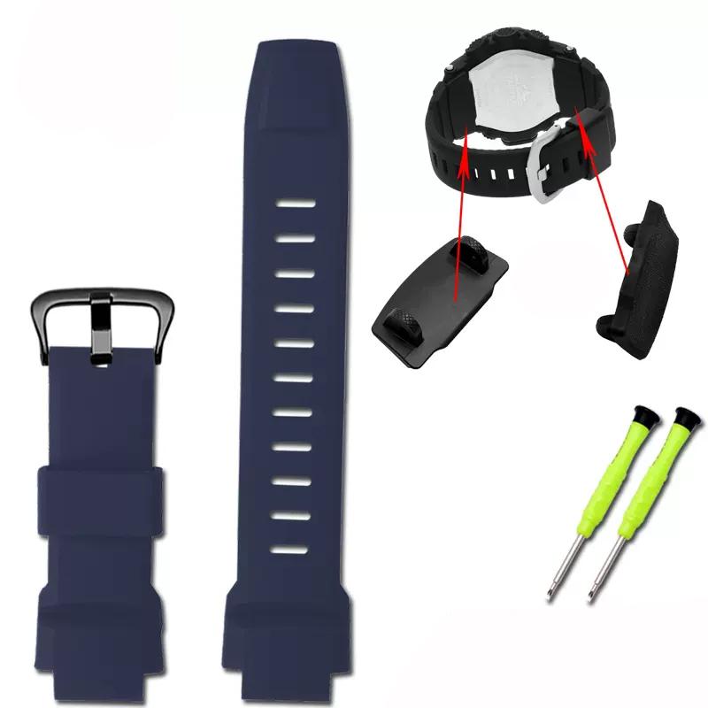 Резиновый ремешок на запястье для Casio PROTREK PRG-260/270/550/250 PRW-3500/2500/5100 Замена Черный Браслет 18 мм Силиконовые Ремешки для Часов
