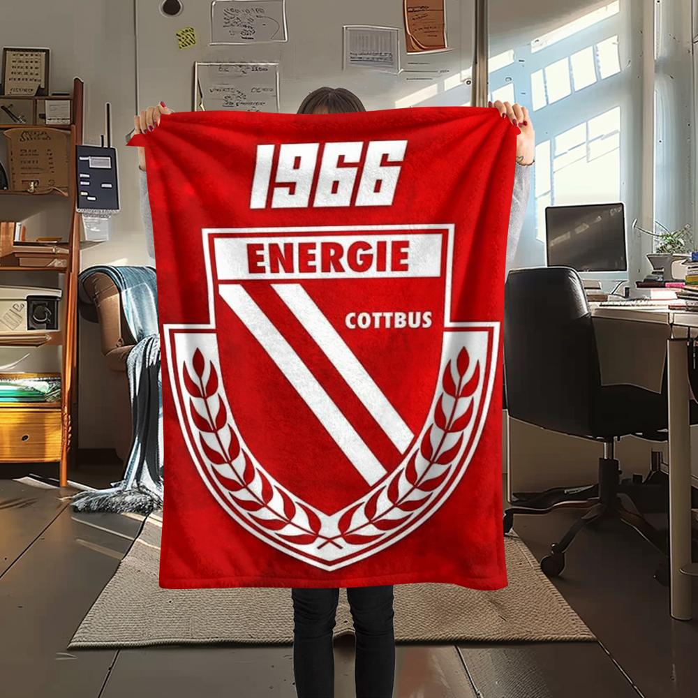 1 шт. Фланелевое одеяло с принтом Energie Cottbus, Высококачественное, Удобное для всех сезонов, Декор для дома, Тепло и комфорт, Идеально для рождественских подарков38