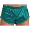Mens Side Split Satin Shorts Built-in Bulge Pouch Boxer Brief