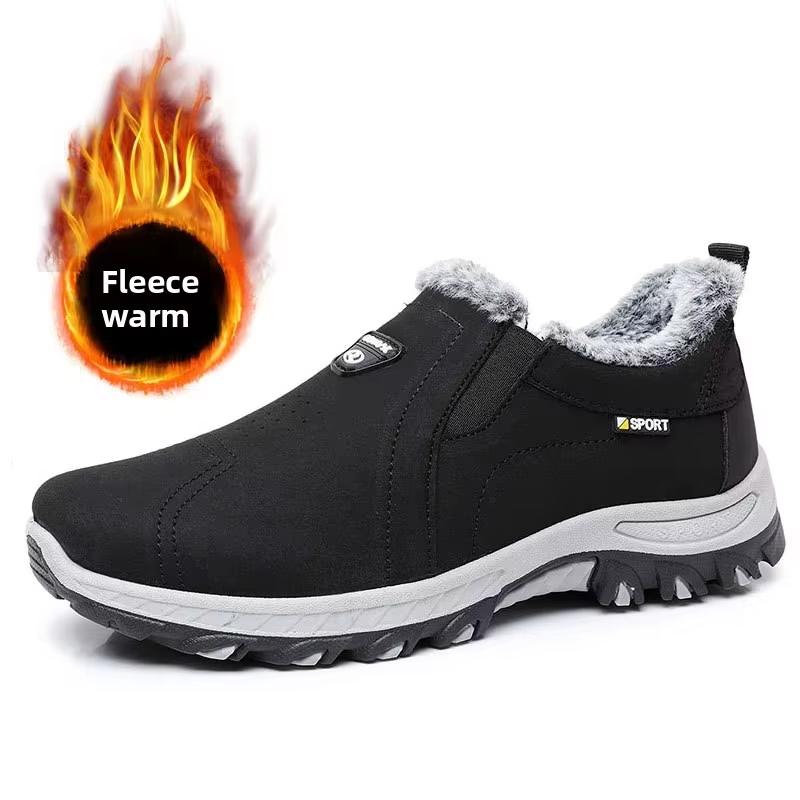 Мужские зимние ботинки, повседневная обувь, нескользящие и теплые меховые ботильоны, дешевая обувь, распродажа, бесплатная доставка