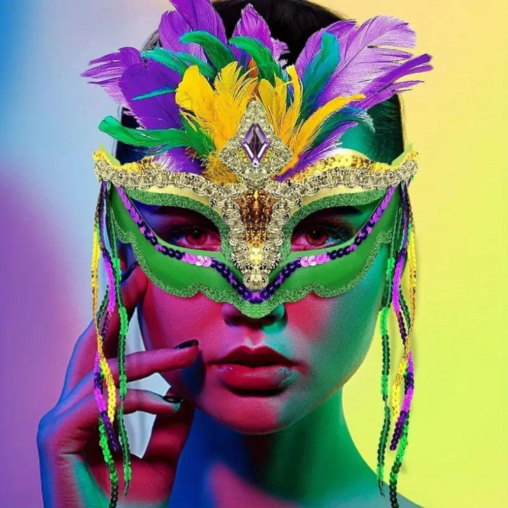 Party Supplies Carnival Mask Makeup Venice Masquerade Masks Queen Peacock Feather Mask Women