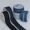 Elegant 4cm Denim Double Whisker Edge Chambray Ribbon Sleeve Edge Bag Edge Hat Headdress Handmade DIY Decorative Lace Ribbon Home Decoration