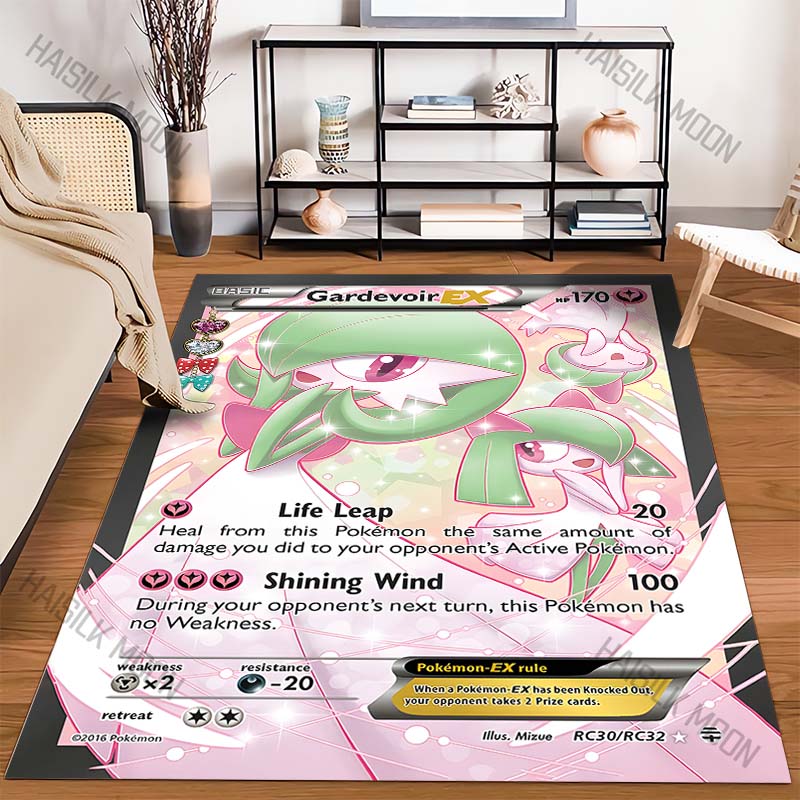15 SIZES P-Pokemon Mimikyu Gardevoir Cards Print Carpets Bedroom Living Room Sofa Study Rug Children's Room Large Decorative Mat
