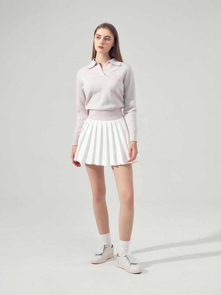 LORDLOAR Signature Collar Long Sleeve Knit Pink
