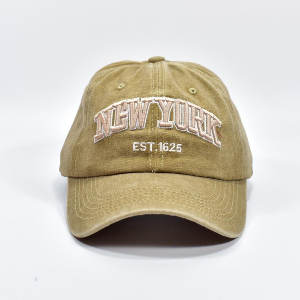 Cotton Sport Duck Tongue Cap Washable Letter Embroidery Sun Hats New York Baseball Cap  Summer