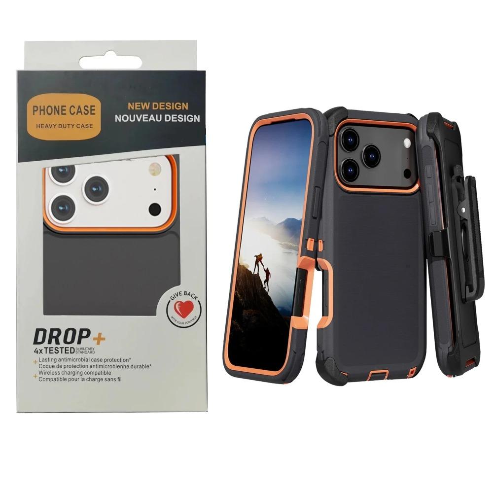 3-в-1 OTT Defender Военного уровня Противоударный Чехол для Телефона Для IPhone17 Air 16 15 14 Plus 13 12 Pro Max С Клипсой Защитная Броня Чехол