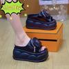 8Cm Muffin Thick-bottomed Fashionable Small Schoolbag Sandals Women's 2025 Summer New Height-increasing and Thin Slippers