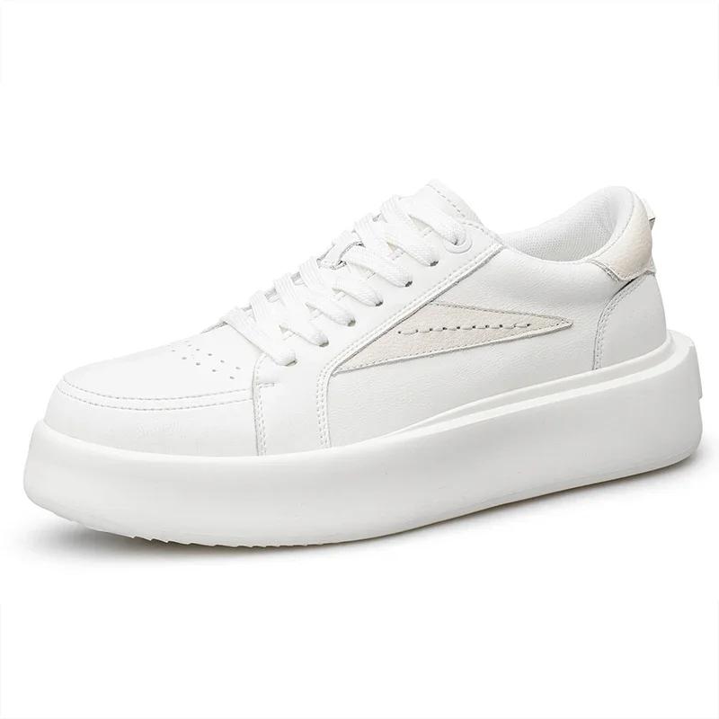 Модная повседневная кожаная вулканизированная обувь, британская натуральная кожа, толстая подошва, дизайнерская модная обувь на плоской подошве, новая трендовая обувь для ходьбы