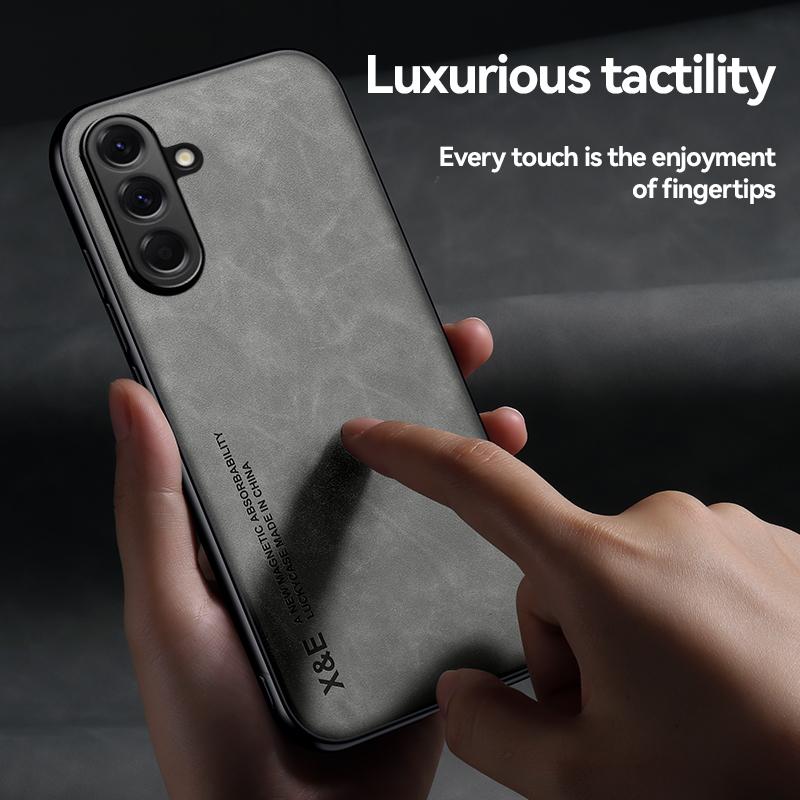 KEYSION Роскошный ретро чехол из ПУ кожи для Samsung A17 5G Мягкий силикон+ПК Ударопрочная задняя крышка для телефона Galaxy A17 5G