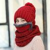 Lady Warm Hat Mask Scarf Hat Female Winter Tide Student Youth Wool Hats Winter Velvet Hundred Knitted Hat Warm Neck Cap A135