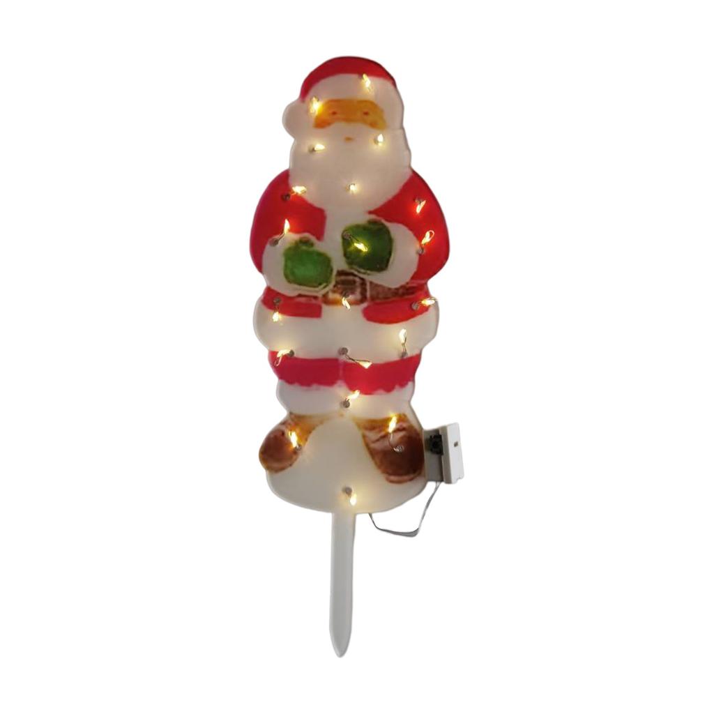 Christmas Garden Decorations Luminous Santa Snowman Ornaments