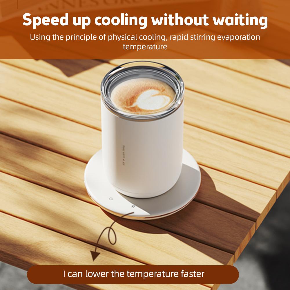 2 In 1 Self Stirring Coffee Mug 55 Celsius /131 Fahrenheit Constant Temperature Cup Warmer 10W Magnetic Self Stirring