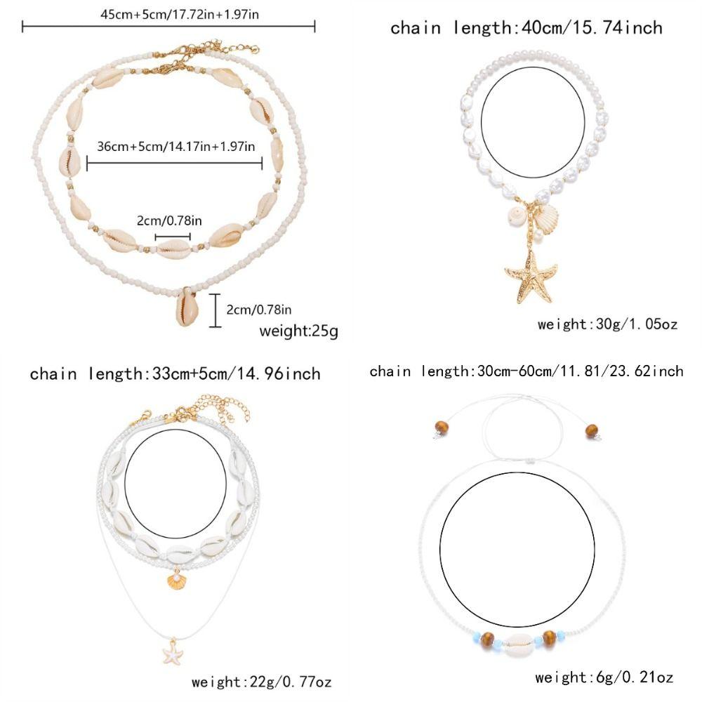 Цепочка для ключицы Starfish, двухслойная, винтажная, с ракушками, для свитера, для женщин