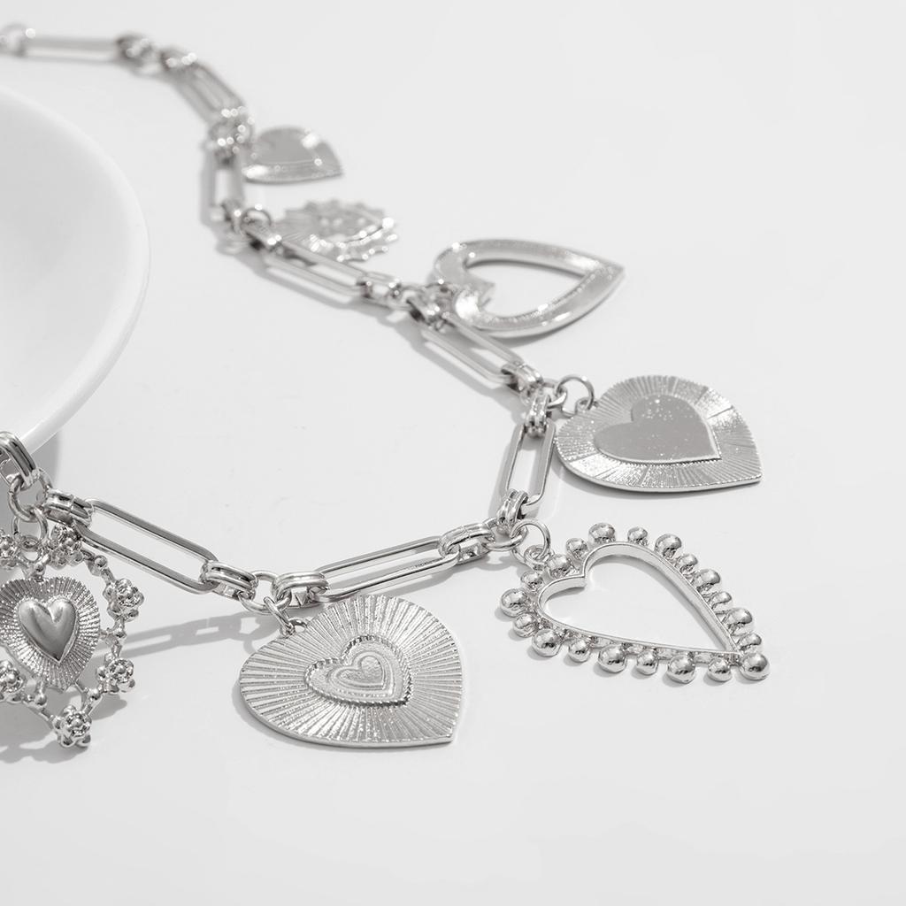 Ожерелье с подвеской в виде сердца для женщин, винтажная цепочка на ключицу, стимпанк, ювелирные изделия, аксессуары