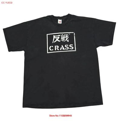 Винтажная футболка Crass XL 90-е Тур Концерт Панк-группа Дистопия Rudimentary Peni Постиранная Растянутая Повседневная винтажная Постиранная Стильная