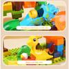 Dinosaur Marble Run Large Building Blocks STEM Ball Race Track for Boys Girls with Functional Marbles Maze Game Toys for Kids