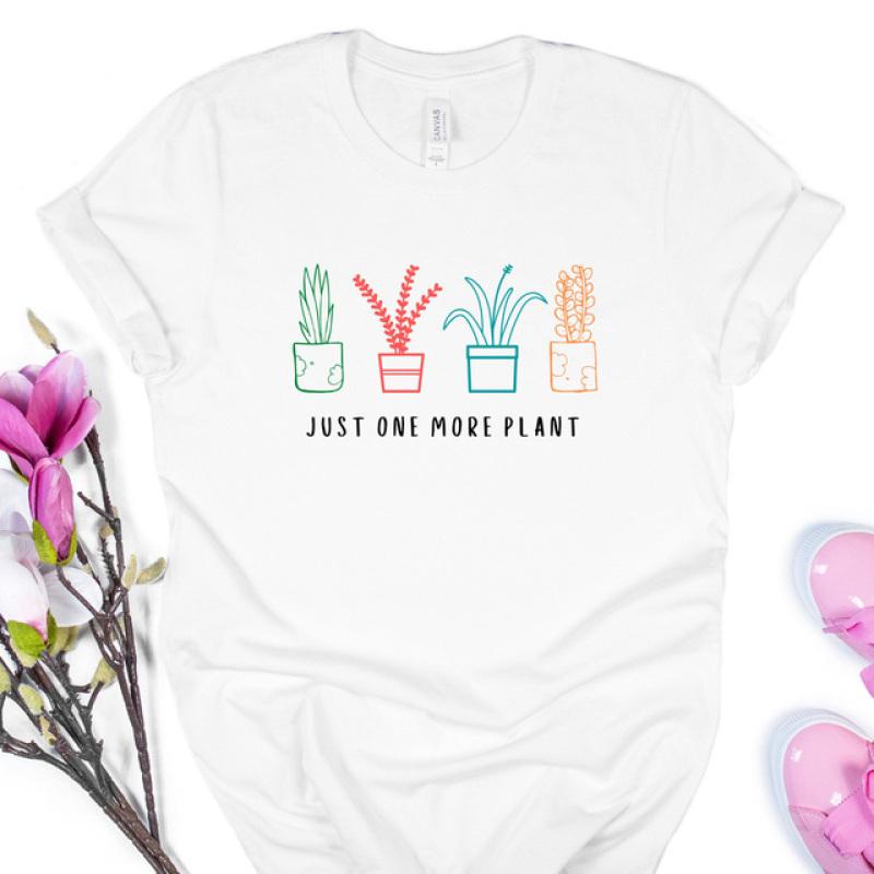 Базовый топ с круглым вырезом и короткими рукавами Just One с растительным принтом в стиле Харадзюку, женская футболка, повседневная женская футболка для девочек, Прямая поставка