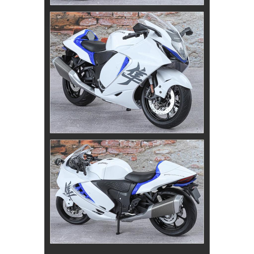 1/9 SUZUKI HAYABUSA Motorcycle Model, Rearview Mirror Removable, Simulated Lighting, Adult Collectible Ornaments, Boy Gifts
