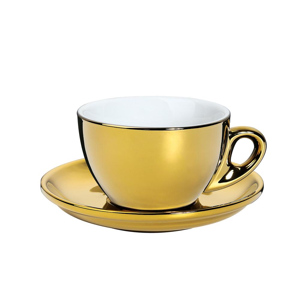 Filiżanka do cappuccino Cilio ze spodkiem 0,1 l złota