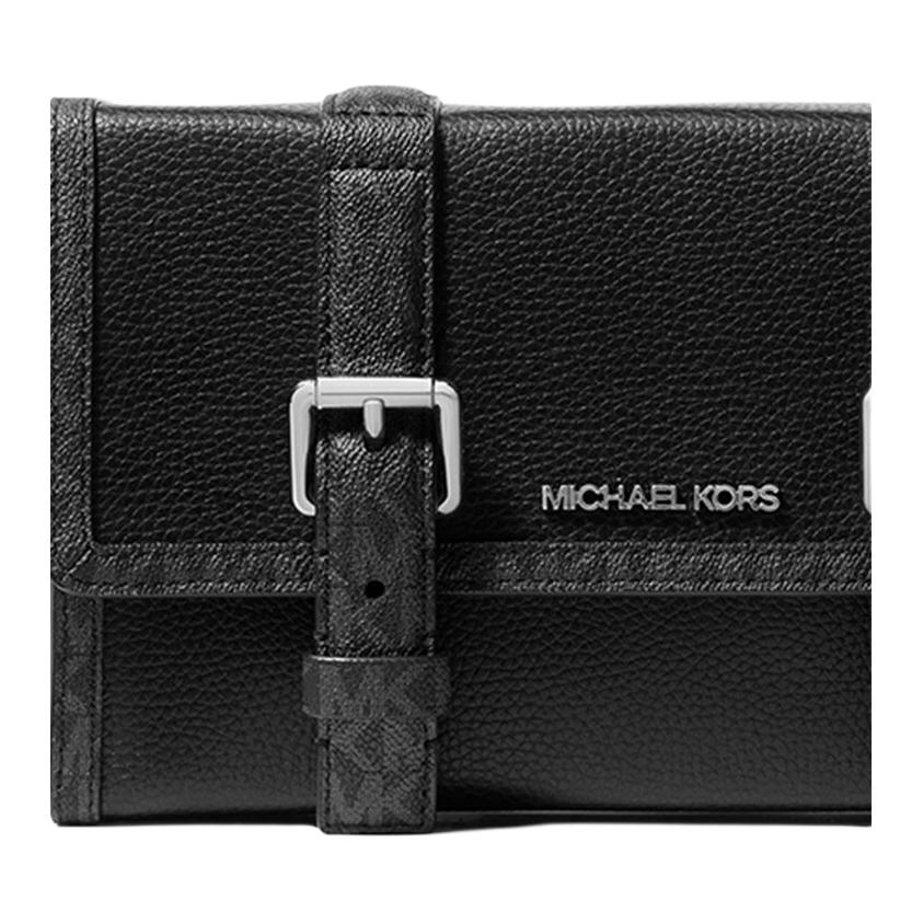 Michael Kors Сумка через плечо с клапаном и пэчворком с монограммой Cooper Мужская сумка через плечо Черная 37S6LCOM1O-BLACK