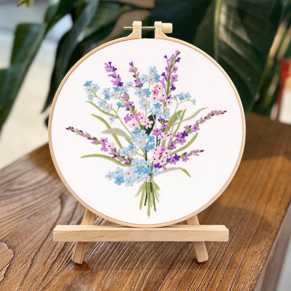 Colorful Flower Embroidery Kit DIY Embroidery Set Home Decor Cross Stitch Set Adults