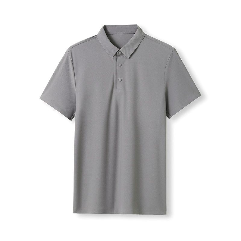Business Ice Silk Seamless Shirt Men's Short-Sleeved Polo Shirt Summer 2024 New Style T-Shirt Export Export Collared T-Shirt
